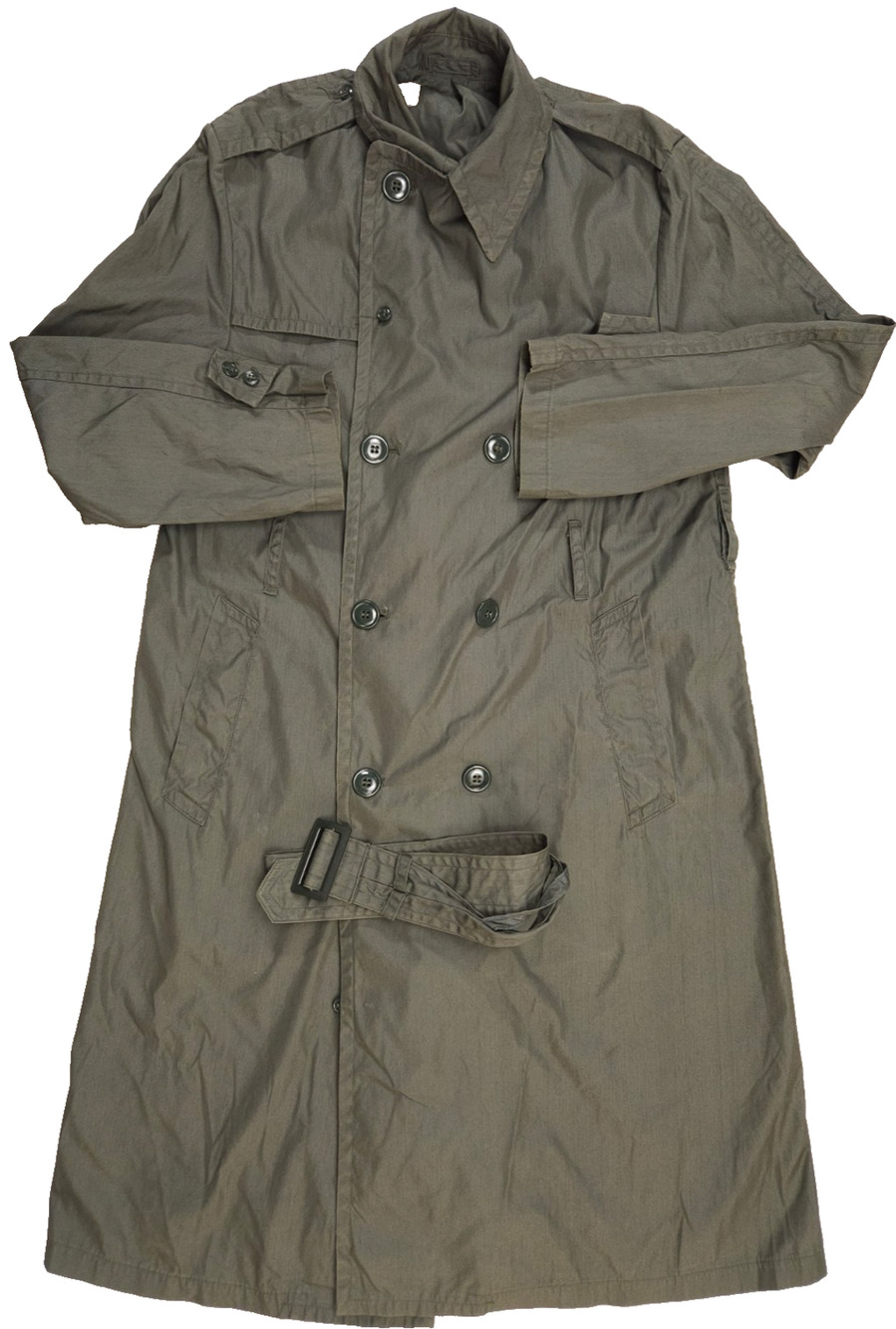 Vintage 60s US Army Raincoat 38R Belted Trench Coat Vietnam Era Military Surplus